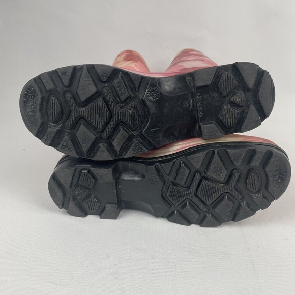 Northerner Girls Rain Boots Pink Camouflage Pull On Mid Calf Round Toe Size 1 - Picture 4 of 5